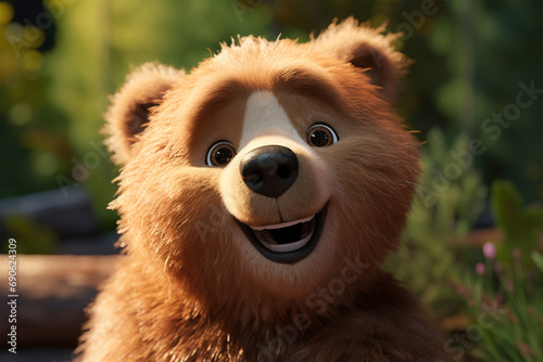 cartoon illustration of a cute bear smiling