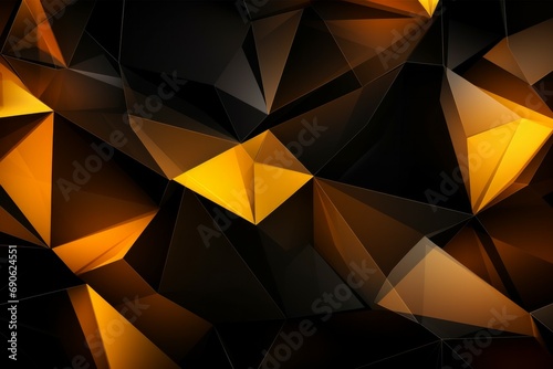 Abstract black and yellow geometric background with triangles texture design, Diamond pattern