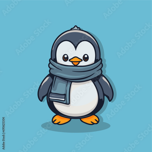 cute Penguin icon vector © Finkha
