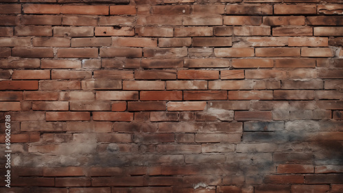 An old textured wall made of red bricks