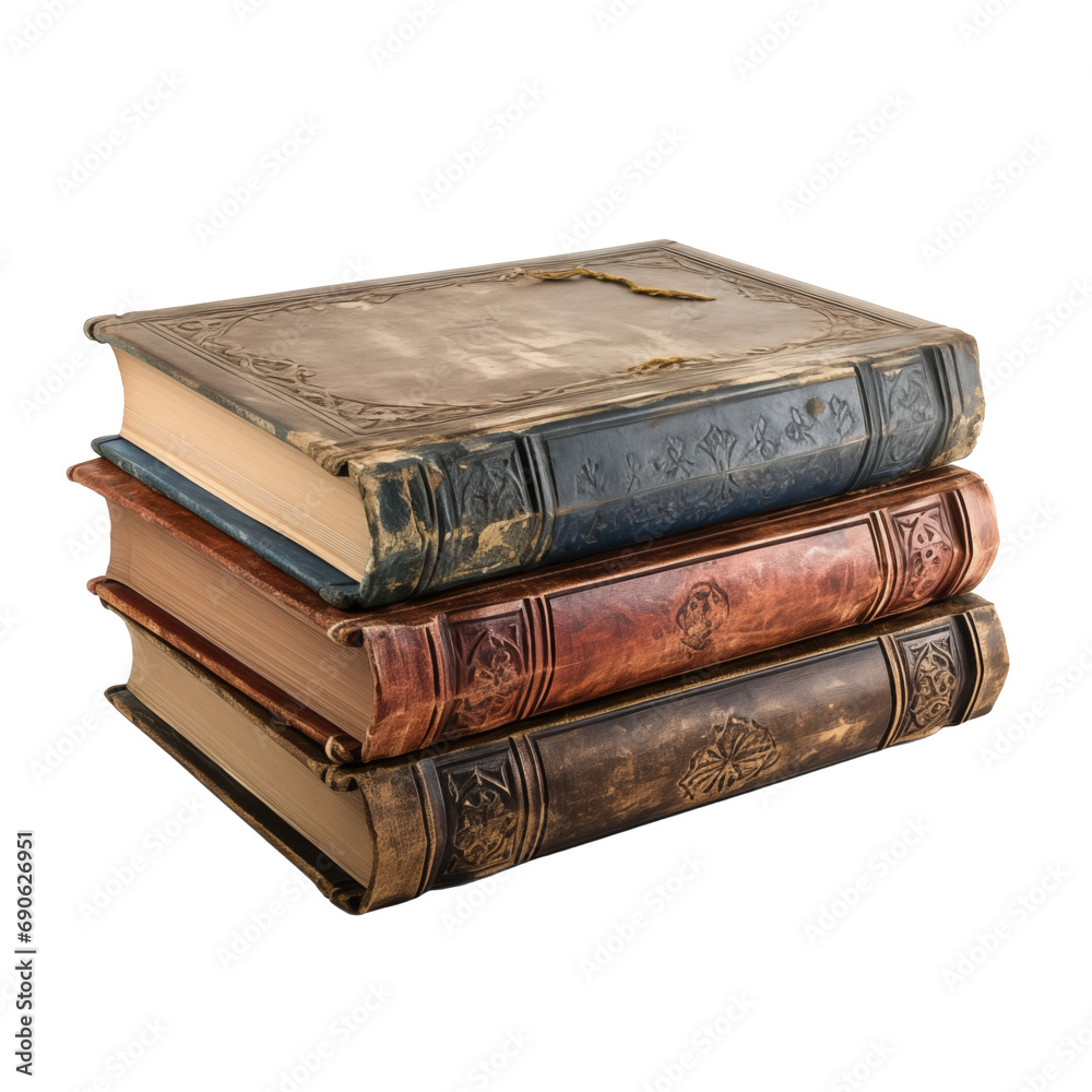 Stack of medieval books, cut out - stock png. Stack of medieval books, cut out - stock png.