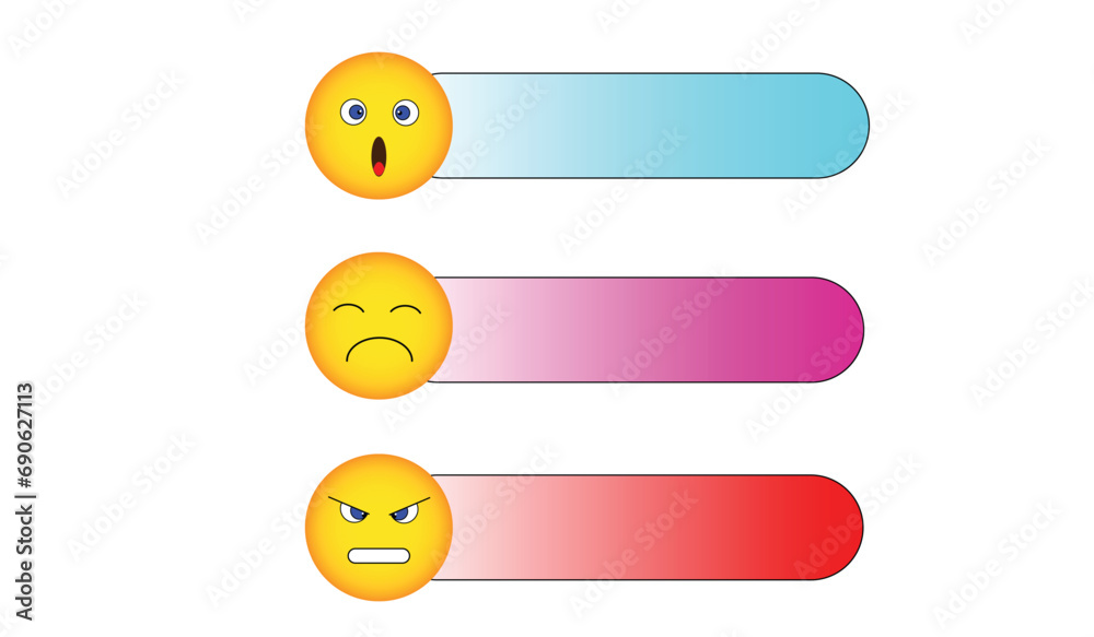 Obraz premium On and off switch buttons with emoticons