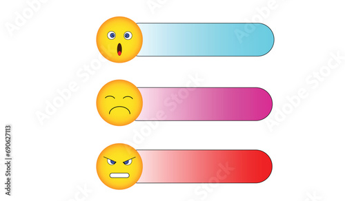 On and off switch buttons with emoticons