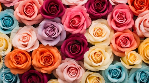 A collage of roses in various colors