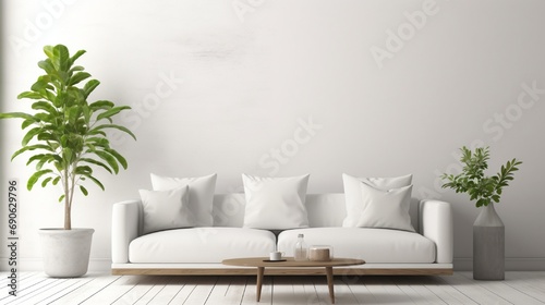 White wall living room have sofa and decoration,3d rendering © Classy designs