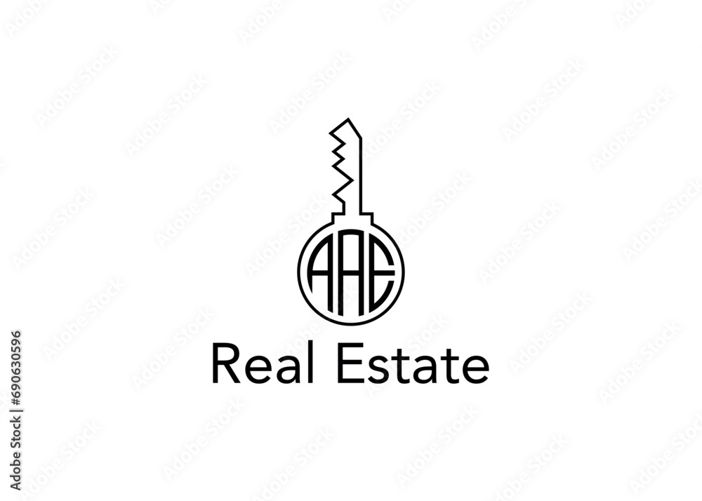 Key Real Estate Business Letter AAE Logo Vector Illustration Key Real Estate Business Letter AAE Logo Vector Illustration