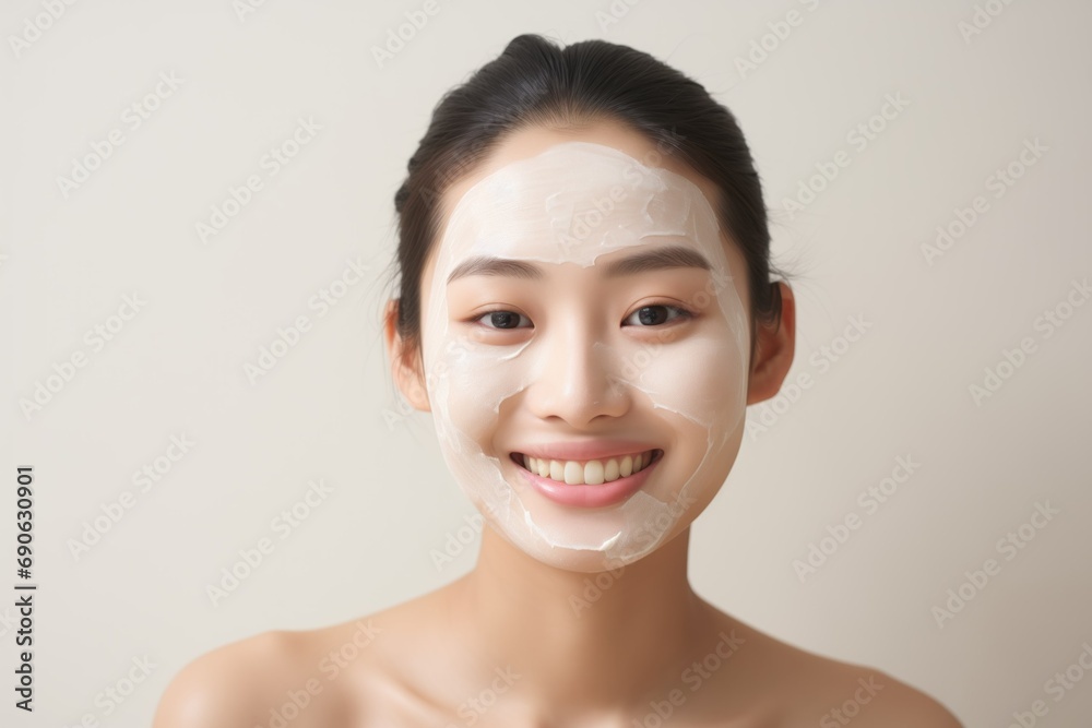 Natural Beauty Woman Facemask. Skincare routine pretty woman. Generative AI. Natural Beauty Woman Facemask. Skincare routine pretty woman. Generative AI.