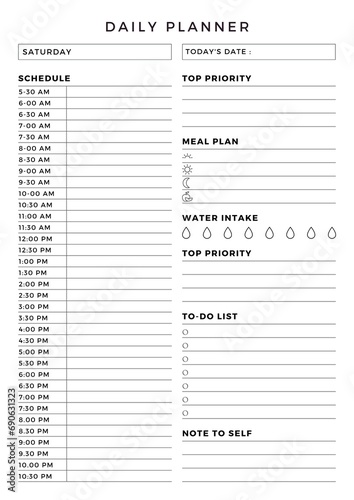 minimalist Daily Personal Planner