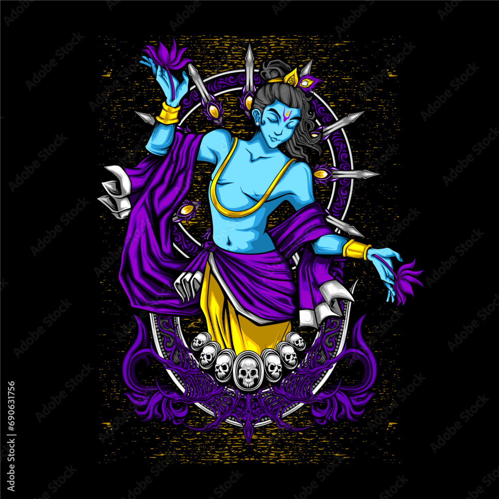 Krishna vector illustration