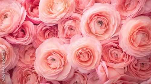 Peach Fuzz color of the year 2024 floral background. New 2024 trending Peach Fuzz color. Colour trend palette. .