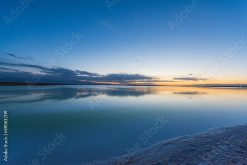 Blues scenery of Mangya Emerald Lake in Qinghai, China