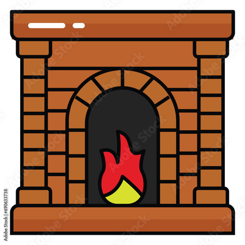  Cozy hearth, a gathering place for warmth.