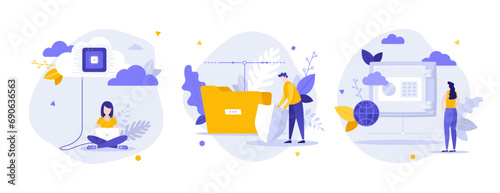 Set Of 3 Business Character Illustrations