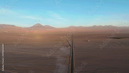 Por do sol de primavera em San Pedro de Atacama, deserto. Chile.  photo
