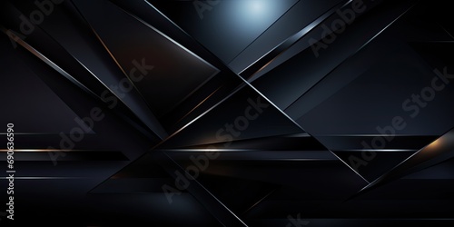 Fototapeta Naklejka Na Ścianę i Meble -  Abstract 3d background, glowing geometric shapes pattern texture on dark black background