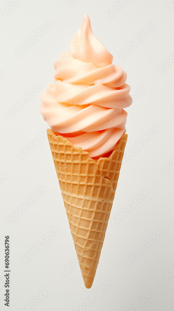 peach ice cream cone, ai generated peach ice cream cone, ai generated