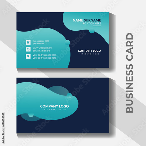 Medical business card template in front and back view.