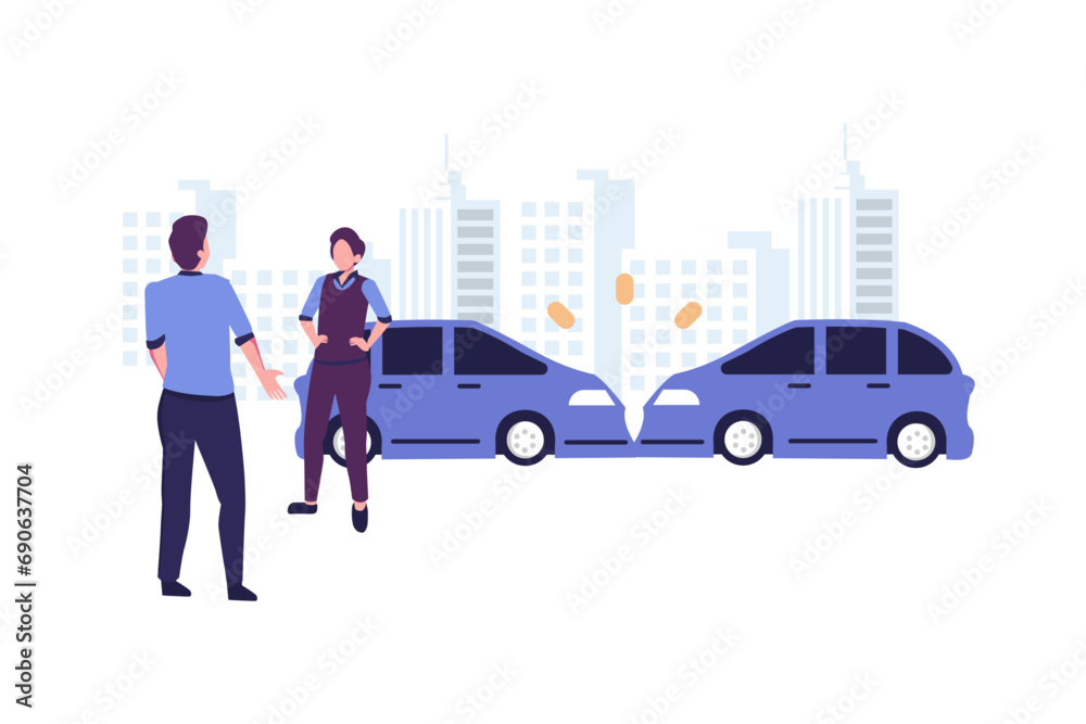 car accident flat style illustration vector design car accident flat style illustration vector design