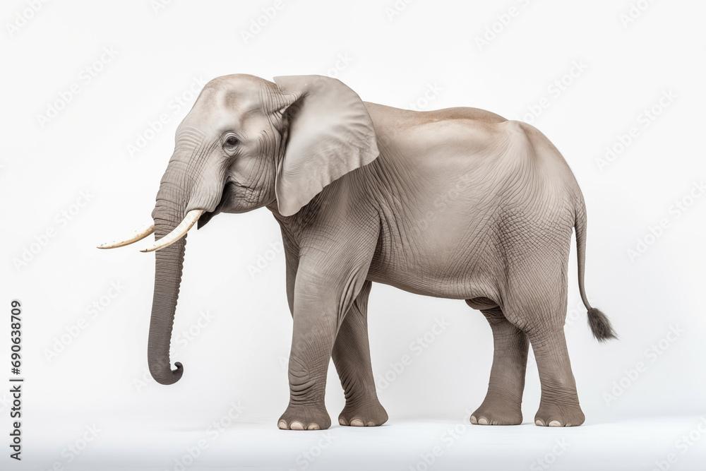 Elephant on White Background