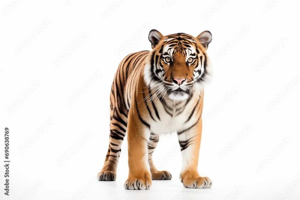 Obraz premium Tiger Portrait on White background