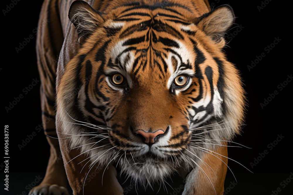 Tiger Portrait on Black background