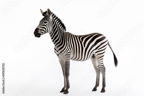 Graceful Zebra on white background