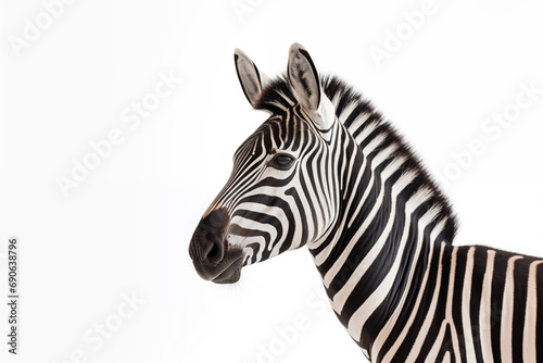 Graceful Zebra on white background with copy space © OlgaSolo