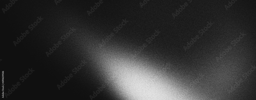 Black white gray abstract grainy texture background dark glowing banner header poster copy space