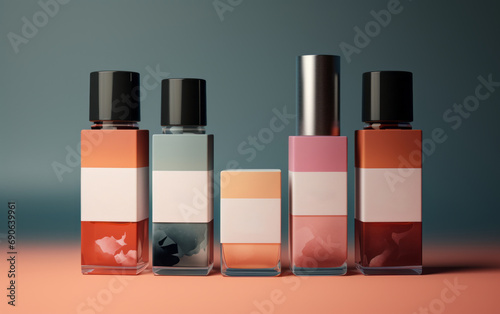 Luxury perfume mockup Glass Bottle Mockup Design Empty label for branding mockup beauty product container commercial branding ready template © ND STOCK