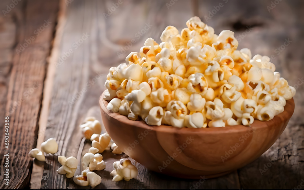 Capture the essence of Buttered Popcorn in a mouthwatering food photography shot Generative AI Capture the essence of Buttered Popcorn in a mouthwatering food photography shot Generative AI