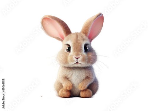 cute rabbit on transparent or white background png