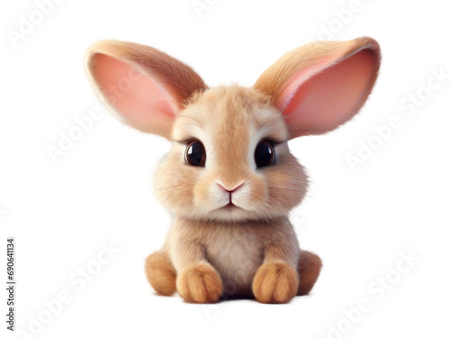 cute rabbit on transparent or white background png