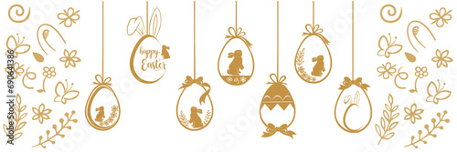 hanging easter egg vector illustration for decoration