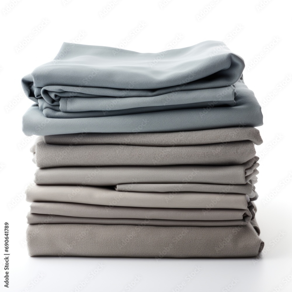 Pile of folded multicolored cotton t-shirts in a factory shop, different colors Pile of folded multicolored cotton t-shirts in a factory shop, different colors