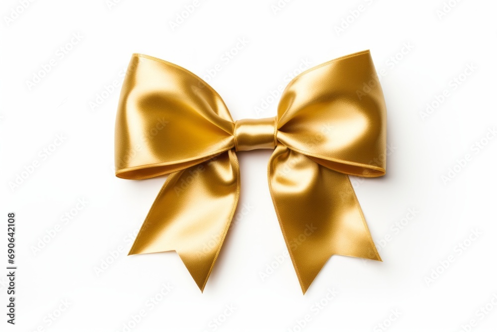 Golden bow isolated on white background. AI generative Golden bow isolated on white background. AI generative