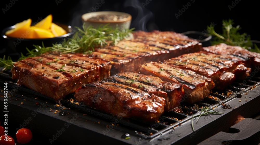 Delicious Juicy Grilled Pork Steak Spices , Background Images , Hd Wallpapers