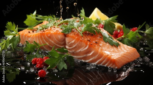 Delicious Portion Fresh Salmon Fillet Aromatic , Background Images , Hd Wallpapers