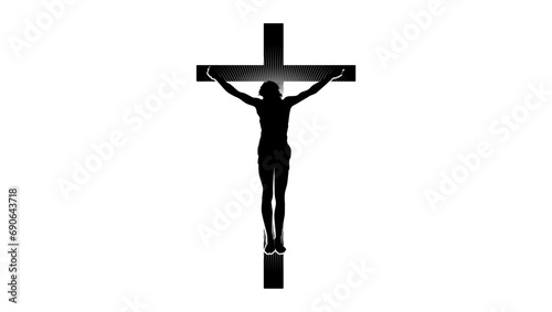 Crucifixion jesus christ, black isolated silhouette