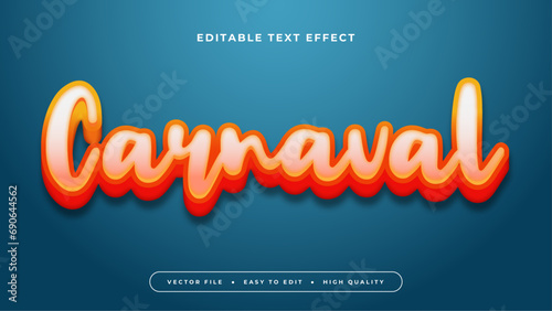 Blue orange and yellow carnaval 3d editable text effect - font style
