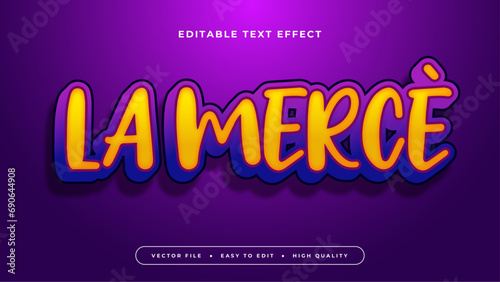 Yellow and purple violet la merce 3d editable text effect - font style photo