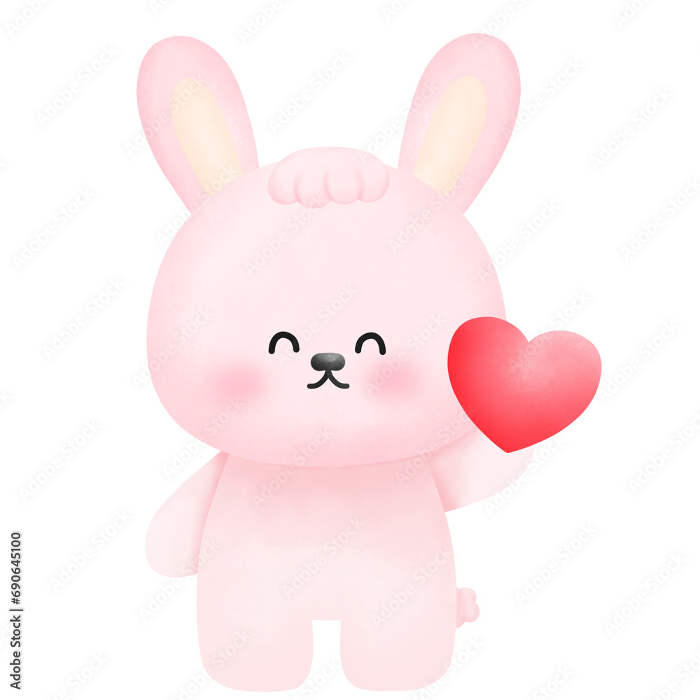 pink rabbit with heart pink rabbit with heart