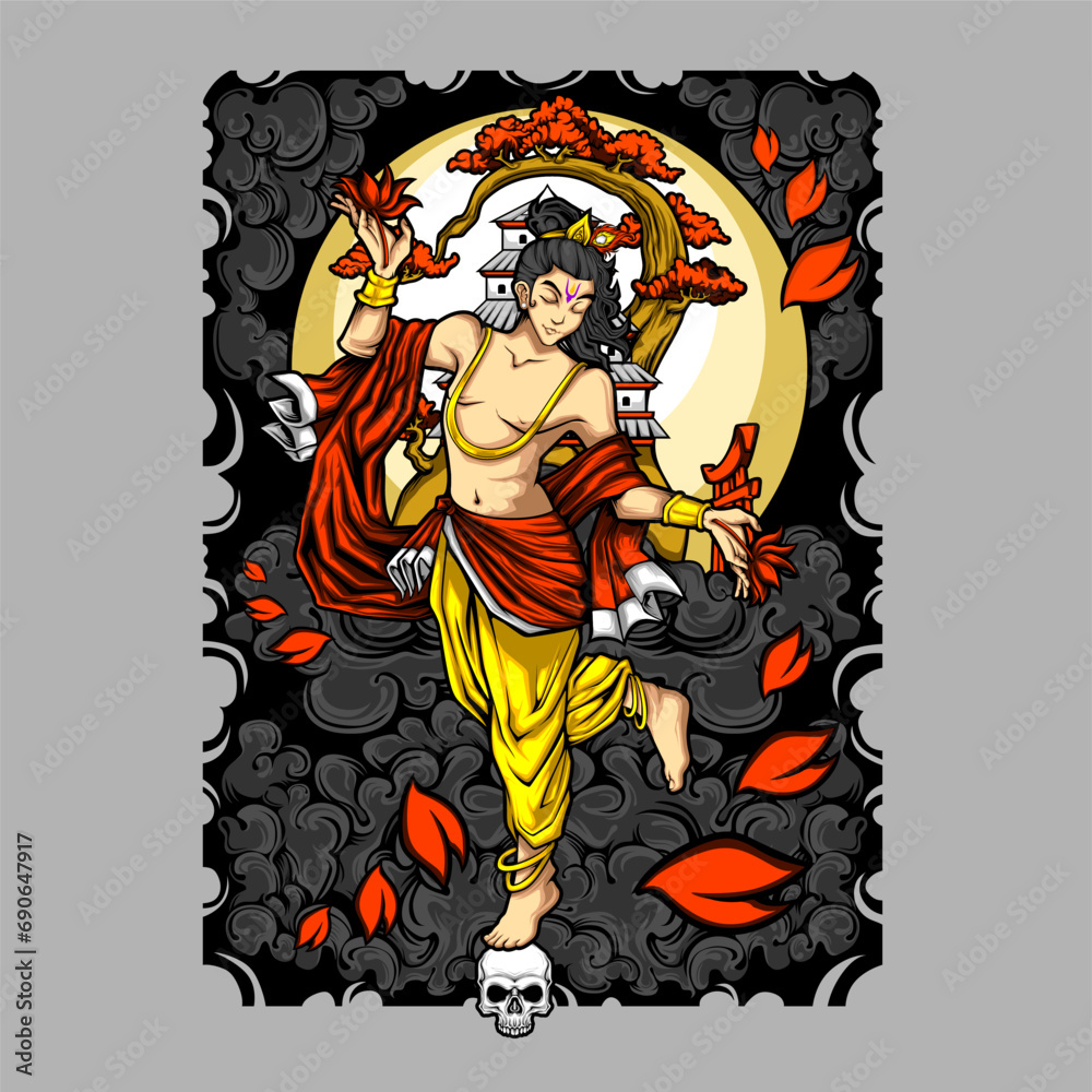 Krishna vector illustration