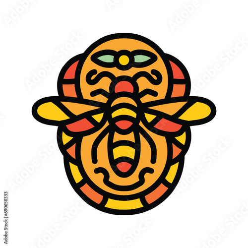 Honey Bee Logo Vector Design illustration Emblem