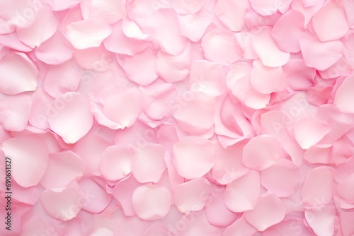 Gentle Elegance: Delicate Background of Soft Pink Rose Petals Creating a Romantic Atmosphere. Floral Beauty and Tranquility for Design, Weddings, and Artistic Concepts. Natural Petal Texture Close-Up
