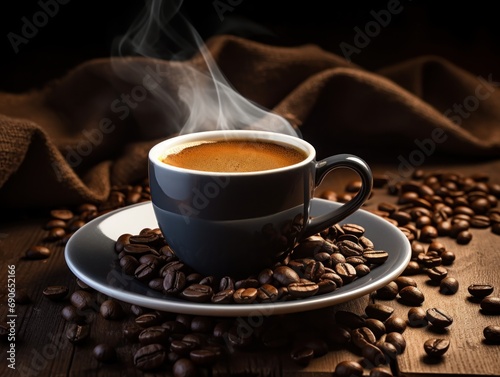 Coffee isolated on black background