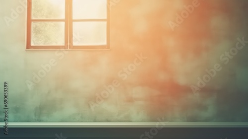 Realistic and vintage blurred natural light windows  shadow overlay on wall paper texture  abstract background. vintage abstract light background for product presentation