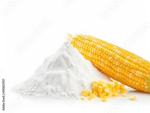 Corn starch isolated on white background photo