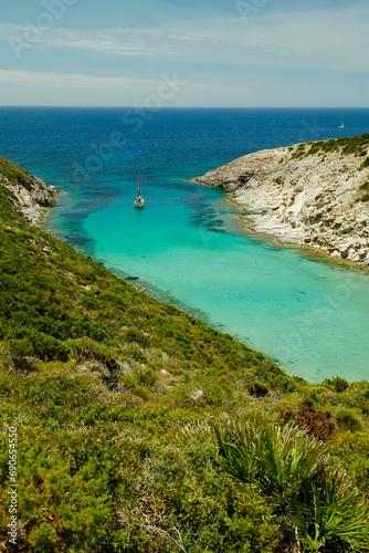 La spiaggia di Cala Lunga. Isola di Sant'Antioco. Sardegna, Italia