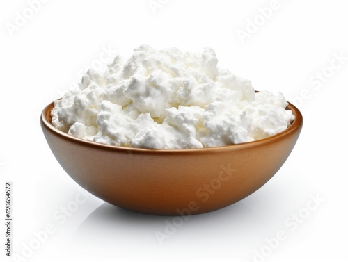 Cottage cheese isolated on white background