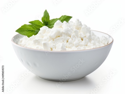 Cottage cheese isolated on white background